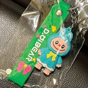 Green Keychain Key Fob – Monster Bunny Hoodie Design NEW